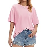 Stelle Oversized T Shirts for Women Crew Neck Short Sleeve Tops Soft Basic Tee Shirt
