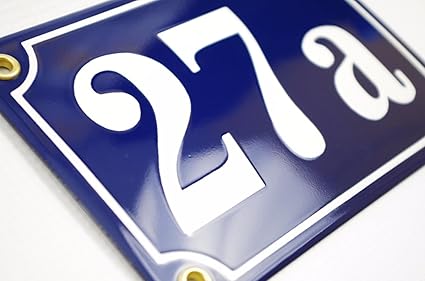 Hausnummer Hausnummernschild Emaille 10x15 cm mit Wunschnummer Premiumqualität