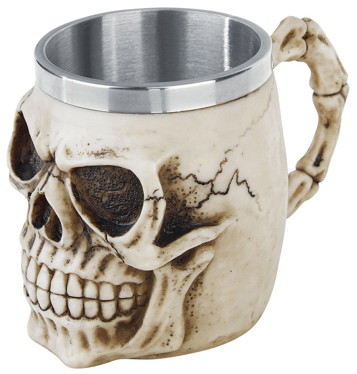Nemesis Now NEM3933 Grinning Skull Tankard Mug 14cm Ivory