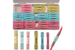 115pcs Heat Shrink Connectors Cable Connector Waterproof Set Waterproof 3 Types Butt Connector Heat Shrink Connector with Hea