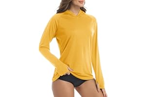 KEFITEVD Womens UPF 50+ Sun Hoodie Shirt Long Sleeve Fishing Hiking Hooded UV Shirts Lightweight Quick Dry Tops