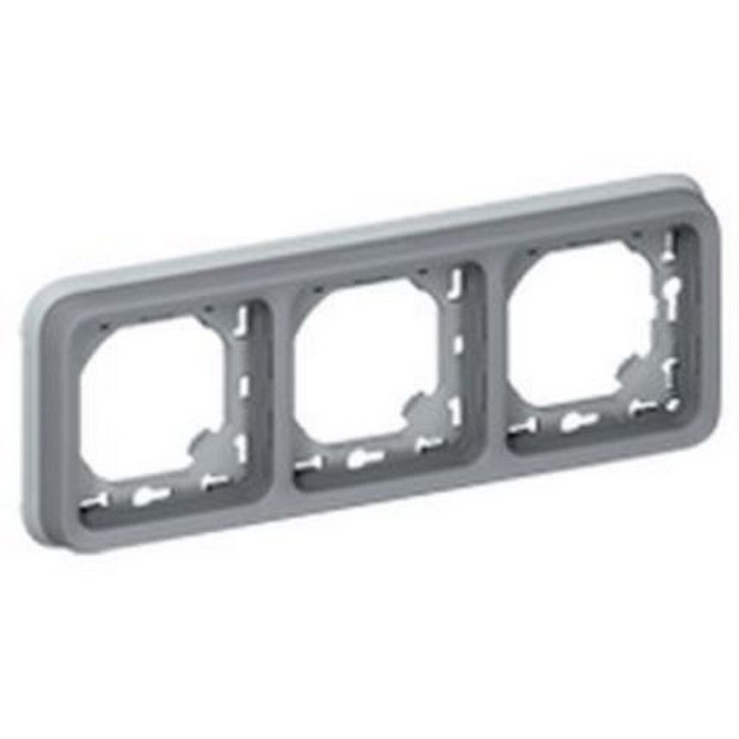 Legrand – 069687 Plate 3 elem. horiz. Grey Plexo II Comp. Ref. 6565140456