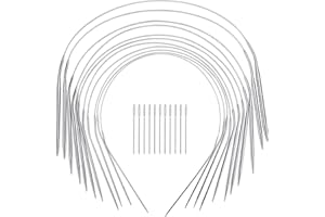 COOWAYZE Stainless Steel Circular Knitting Needles 16 Inch, 11 Round Yarn Knitting Needles with Magic Loop, 11 Sizes 1.5-5mm Double Pointed Flexible Knitting Needles for Socks Weave Knitting Set for Beginner