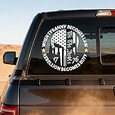 TIPSANGGO 1776 We The People Vinyl Car Decal US Flag Skull Patriotic | Premium UV-Printed Transparent Vinyl;Waterproof Fade Resistant; Easy Peel &amp; Stick No Residue; Fits Car,Truck,SUV, Laptop