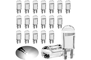 LSKASELUE 20PCS 194 Car LED Light Bulbs, 12V T10 Super Bright Wedge Base LED Replacement Light, Universal W5W COB LED Bulb fo