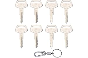 8Pcs 787 TR261434 Ignition Keys with Keychain, Compatible with Komatsu Excavator Dozer Loader Kalmar Dressta Sakai Models Uni