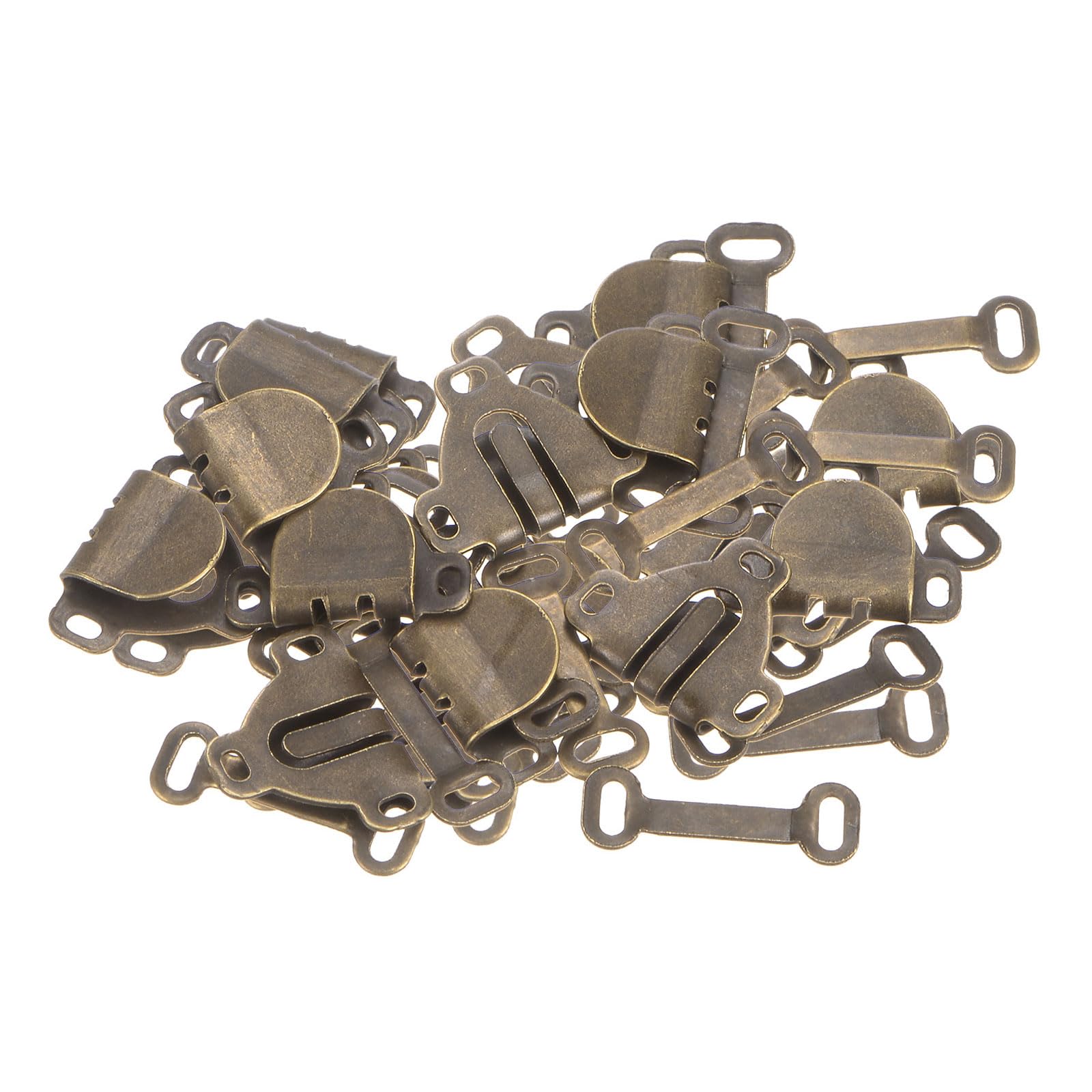 Kozelo 40pcs Sewing Hooks and Eyes Closure - [ 16mm x 13mm ] for Bra Trousers Clothing DIY Use | Bronze