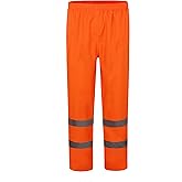 AYKRM Reflective High Visibility Safety Waterproof rain Pants for Fishing Motorcycle Cycling Farming Hiking Works