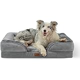 Bedsure Large Orthopedic Dog Bed, Bolster Dog Beds for Large Dogs - Foam Sofa with Removable Washable Cover, Waterproof Linin