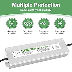 24V Power Supply 400W, 90-130V AC to 24V DC 16.7A