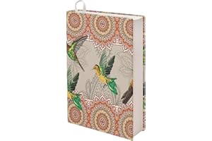 Dolyues Boho Hummingbird Book Cover Stretchable Books Sleeve Tribe Bird Pattern Book Protector Textbook Jackets Book Sox Washable Paperback Hardcover Book Cover for School Kids Boys Girl