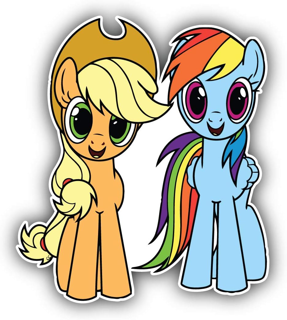 My Little Pony Cartoon Applejack Rainbow Dash Vinyl Sticker Bumper Decal 12'' X 13''