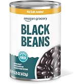 Amazon Grocery, Black Beans, No Salt Added, 15.25 Oz