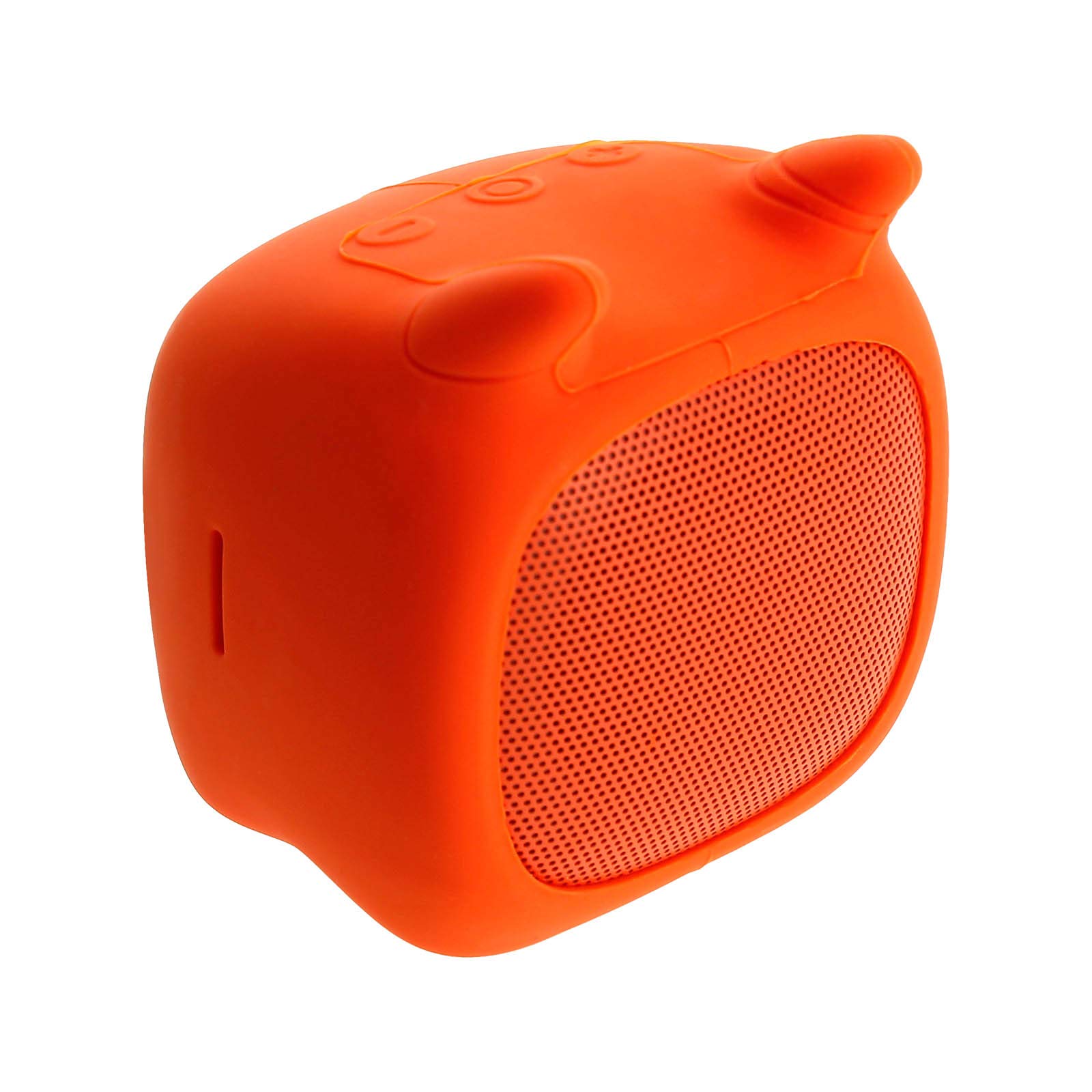 QUSHINI, Peculiar Bluetooth Speaker, Small Portable Speaker, Powerful Speaker, Also Works with Micro SD Card, Music Play Up to 3 Hours, Taurus Model, Orange
