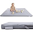 Stylish Vegan Leather Baby Play Mat - Soft, Easy to Clean Floor Mat Creates A Safe Play Area for Your Baby - The Perfect Modern Foam Playmat Fits Nicely with Your Kids Playroom Or Home Decor