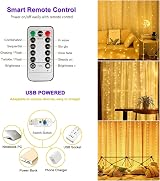 Lezonic Curtain Fairy Lights 3m x 3m 300LED USB with 8 Modes Remote Warm White view 4