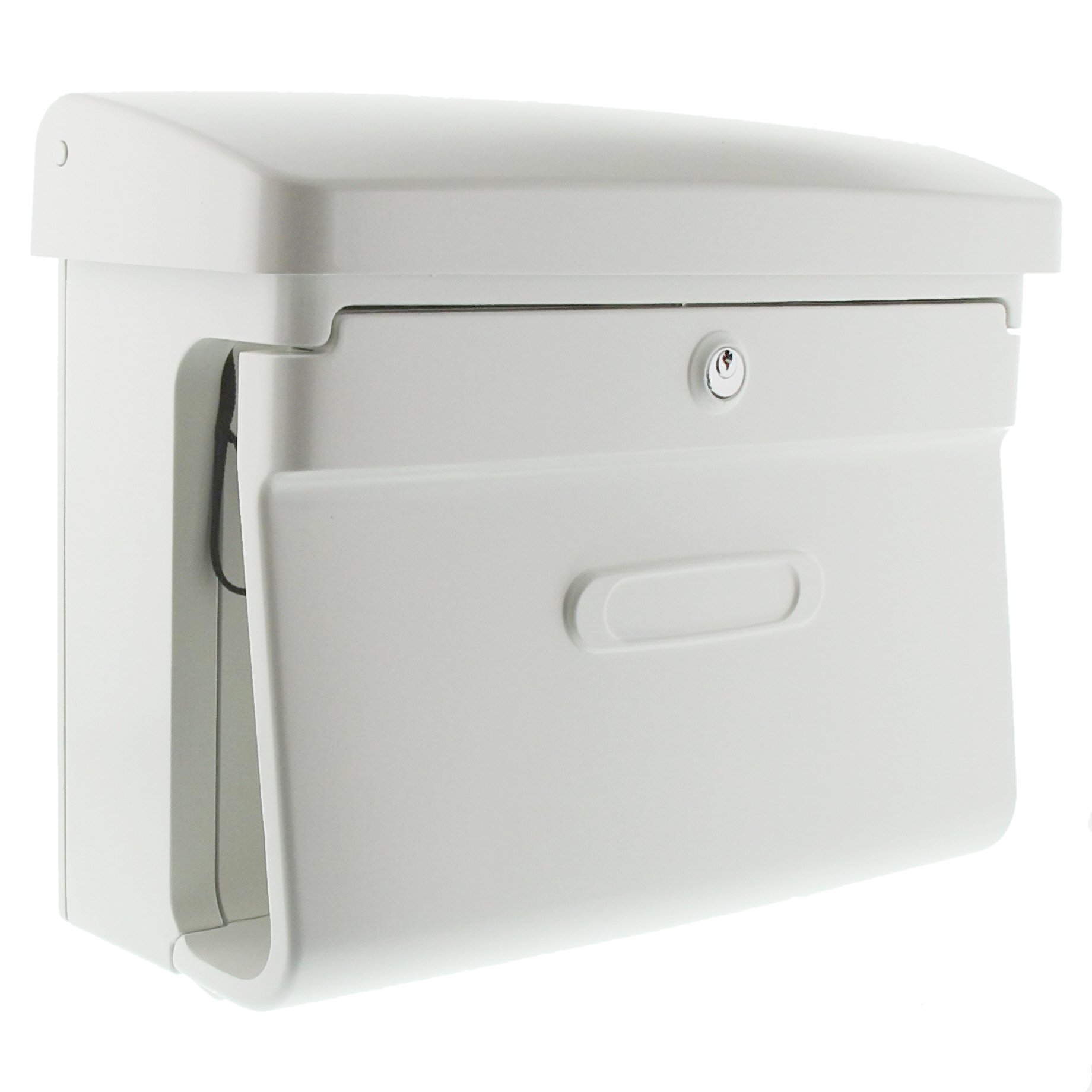 BURG-WÄCHTER Letterbox with Newspaper Compartment, Matt-Finish, A4 Insert Format, EU Standard EN 13724, Plastic, Bremen 885 W, White