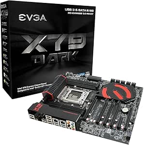 EVGA X79 Dark Desktop Motherboard, Intel X79 Express Chipset, Socket R LGA-2011, Retail Pack with EATX DDR3 2600 LGA 2011 Motherboards (150-SE-E789-K2)