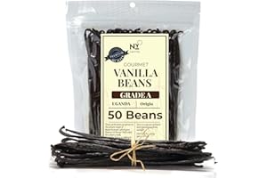 AKSHIT 50 Vanilla Beans Grade A, | Gourmet Whole Bean Pods- For Vanilla Extract & Baking, Cooking, | Non-GMO. By NY