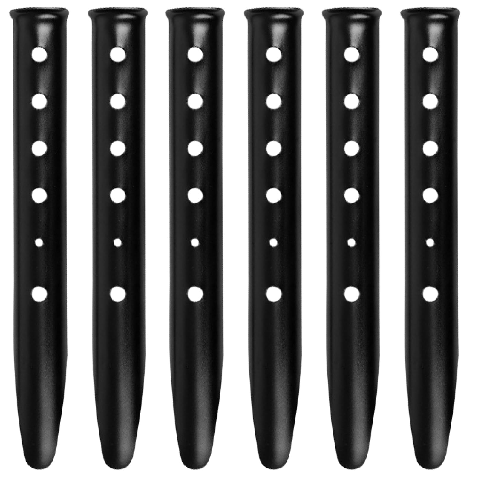 TRIWONDER 6 Pack Tent Pegs Metal Heavy Duty 12 Inch (31cm) Sand Pegs Snow Tent Stakes Aluminum U-Shaped Ground Nails for Camping Picnic Beach (Black)