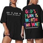 Christian Shirts for Women Oversized Jesus Shirt Faith Tshirts Inspirational Bible Verse Religious Graphic Tees