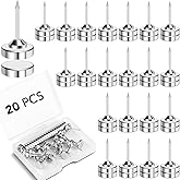 E BAVITE Magnetic Push Pins, 20 Sets Magnet Thumbtack for Wall Bulletin Board Strong Decorative Pushpins Clip for Map Picture Hanging Kit Poster Holder