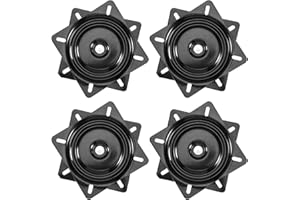 MANCHAP 4 PCS 7 Inch Bar Stool Swivel Plate Replacement, Ball Bearing Seat Swivel Base Mount Plate for Bar Stool, Swivel Chair or Recliner, Black