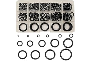 250pcs Rubber O Ring Assortment Kit, 15 Sizes Black O-Rings Kit, Assorted Sealing O Rings Gaskets Washers Seals Set for Fauce