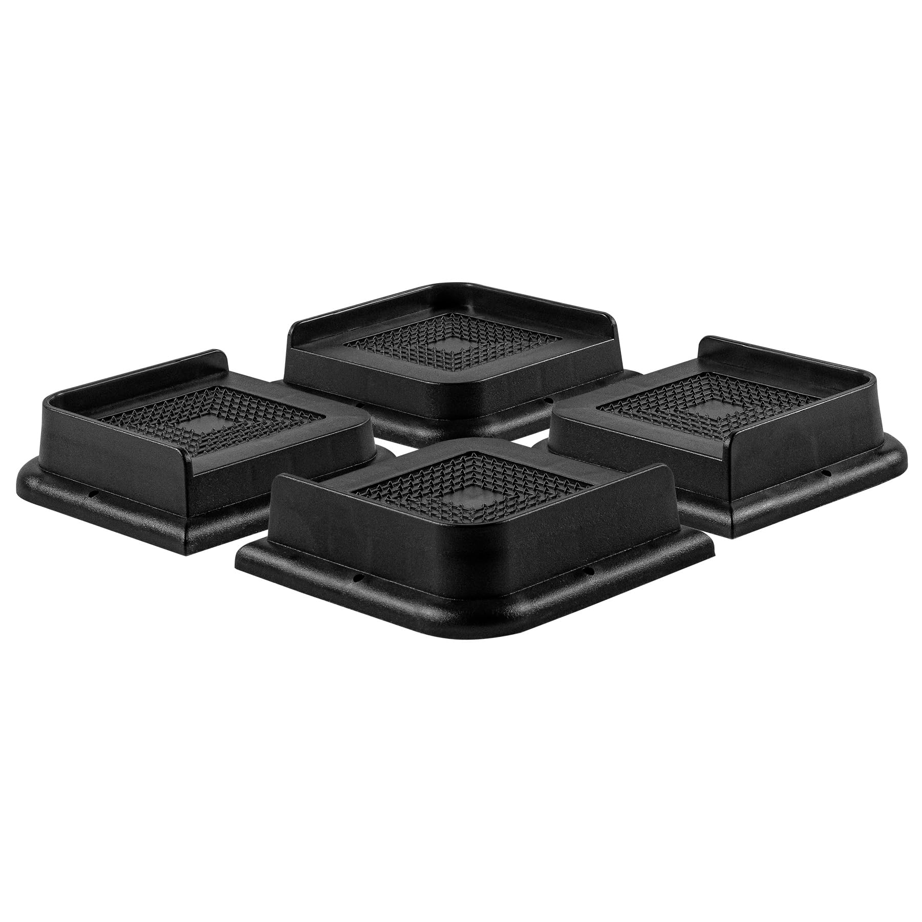 洗濯機用防振かさ上げ台 高さ調整・防音・防振ゴムマット 洗濯機用置き台 かさ上げ用 (一般用/高さ2.7cm) 4継ぎ脚 かさ上げ 家具脚 4個入り ブラック の商品画像