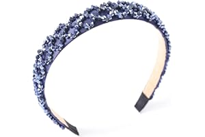 Gmmidea Crystal Rhinestone Headbands for Women Girls Bling Sparkly Headband Beaded Padded Hair Band Holiday Wedding Hair Acce