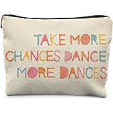 KBRCT Dance Makeup Bag, Dancer Dance Gifts for Women, Motivational Colorful Boho Cosmetic Bag for Purse, Inspirational Gifts for Women Makeup Zipper Pouch