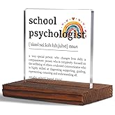 School Psychologist Definition Clear Desk Decorative Sign, Thank You Therapy Office Decor Gifts for School Psych, Appreciation Week Gift for Counselor Guidance Classroom Desk Decor Plaque TZF47