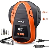 TEROMAS Tire Inflator Air Compressor, Portable DC/AC Air Pump for Car Tires 12V DC and Other Inflatables at Home 110V AC, Dig