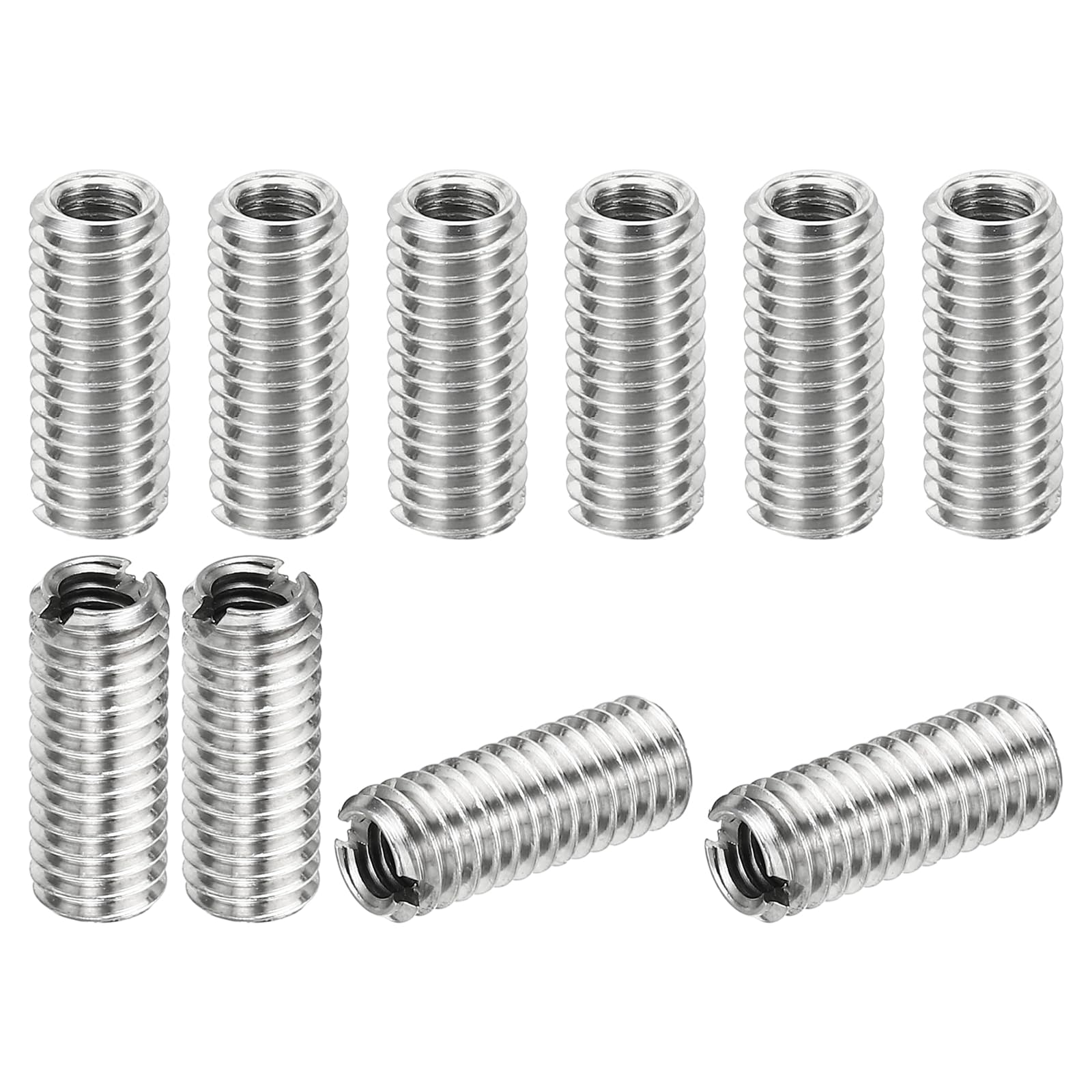 PATIKIL Thread Adapters Sleeve Reducing Nut, 10 Pcs M6*1 Male to M4*0.7 Female Repairing Insert Nut Screw Reducer Conversion Stainless Steel Fastener 15mm — image 1