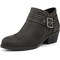 XAPPEAL Jolena Women's Western Ankle Booties - Chunky Low Heel, Pointed Toe, Zip-Up With Embossed Detail - View #8