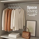KEPLIN 20x Premium Rubber Coated Metal Hangers White 4mm Space-Saving view 3