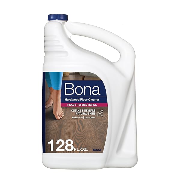 BONA HARDWOOD FLOOR CLEANER REFILL – 128 FL OZ – UNSCENTED – REFILL FOR BONA SPRAY MOPS AND SPRAY BOTTLES – RESIDUE-FREE FLOOR CLEANING SOLUTION FOR WOOD FLOORS
