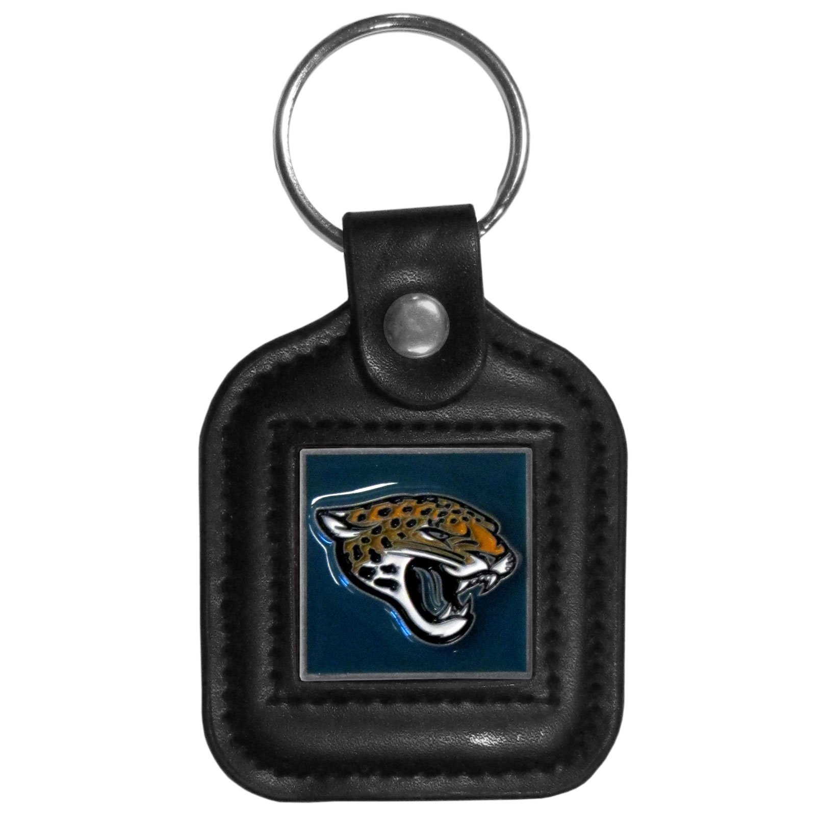 Siskiyou Sports NFL Fan Shop Jacksonville Jaguars Square Leather Key Chain One Size Black