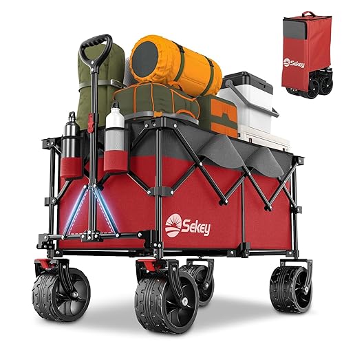 Sekey 220L Collapsible Foldable Wagon with 330lbs Weight Capacity