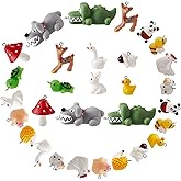 WEWAYSMILE 30 Pcs Resin Cute Animal Pendants Mushroom Bee Duck Cow Deer Swan Keychain Earring Bracelet Crafts Kawaii Charms for Jewelry Making