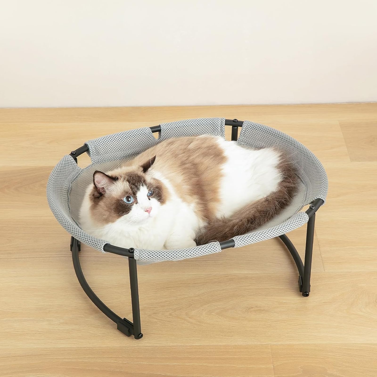Photo 1 of Cat Bed Hammock, Free-Standing Elevated Cat Bed for Indoors and Outdoors, Easy Assembly with Removable Washable Mesh for Cats up to 30 lbs, 20 in x 16.5 in x 8 in