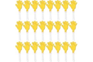 ZCYSRLQIN 24 Pcs Hand Clappers 7.5 Inch Plastic Clappers Noisemakers Party Favors Clapping Noise Maker Birthdays Game Prizes Classroom Rewards Football Sporting Events Cheers Supplies (Yellow,White)