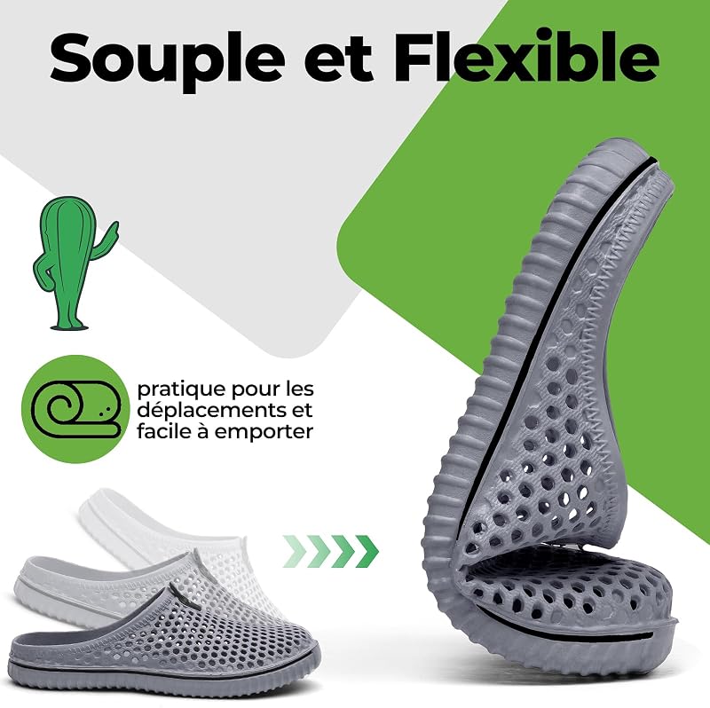 Sabots et Mules Unisexe Chausson de Jardin Gris 41 EU