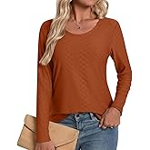 LONGYUAN Women's Long Sleeve Tunic Tops to Wear with Leggings Casual Fall Shirts M-3XL