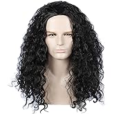 Linfairy Long Black Afro Curly Wig Halloween Cosplay Costume Wig For Women
