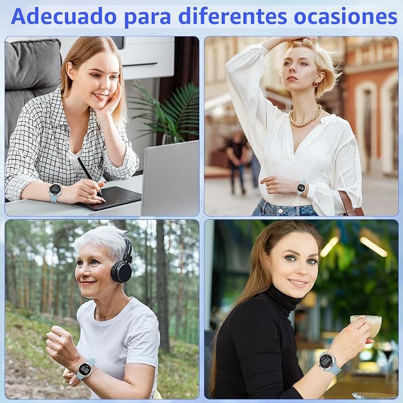 Relógio feminino com bracelete de silicone, relógios desportivos LED, relógios digitais para mulheres com mostrador luminoso, relógio de pulso exterior para raparigas (azul celeste)