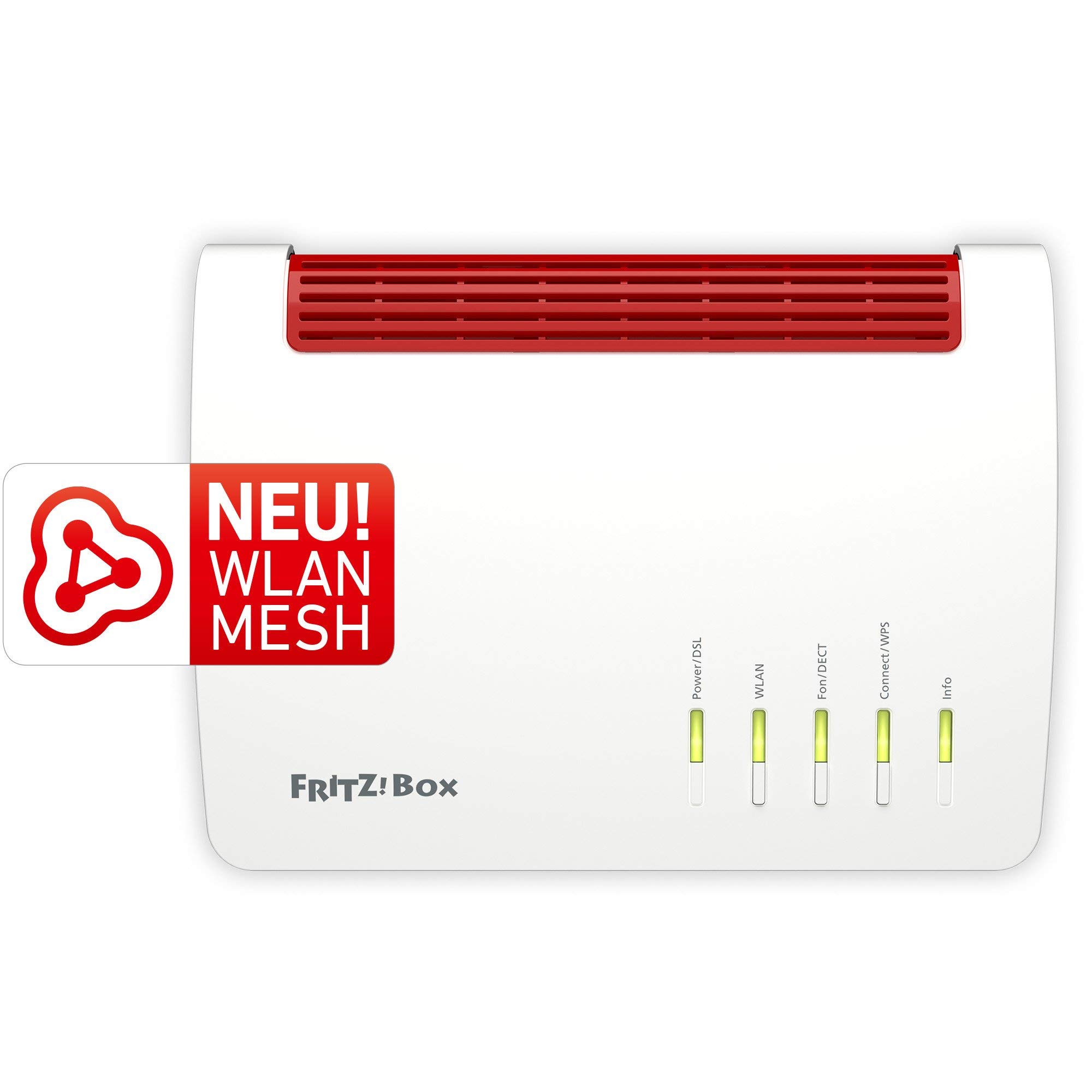 AVM Fritz!Box 7590 High-End WLAN AC + N Router (VDSL-/ADSL, 4x4 MU-MIMO mit 1.733 (5 GHz) und 800 MBit/s (2.4 GHz), DECT-Basis, Media Server) (Generalüberholt) 4