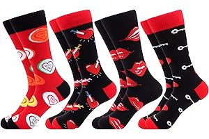 WeciBor Men's Dress Colorful Combed Cotton Crew Socks - Size 6-9/10-13/13-15