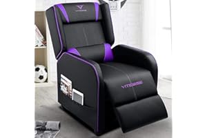 VITESSE Gaming Recliner Chair Racing Style Single PU Leather Sofa Modern Living Room Recliners Ergonomic Comfortable Home Theater Seating, Purple