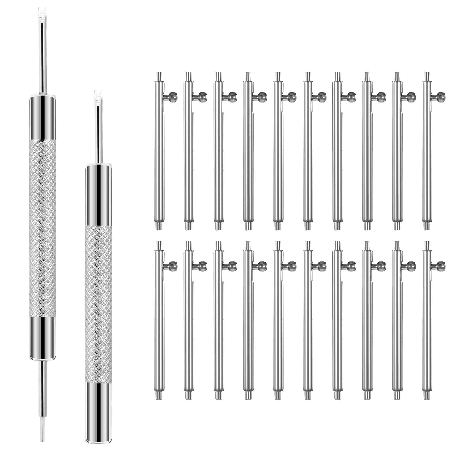 Photo 1 of 20 Pack Watch Spring Bar 20mm Spring Bars Quick Release Spring Bar Watch Band Pins Watch Pins Replacement Kit Compatible for Samsung Galaxy Watch Smartwatch Band Replacement Pins